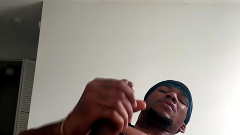 Horny Black Guy Jerks off