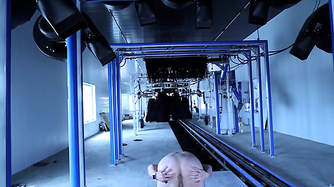 Jerk off and Cum at a Construction Site for a Car Wash