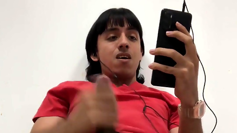 Hairy Latino Man Jerks off in His Workplace