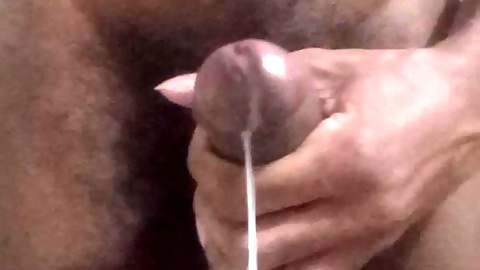 Jim masturbates and explode a big load onto the camera.