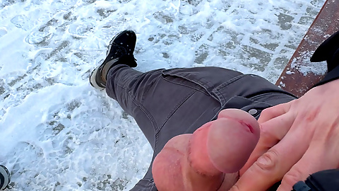 Caught in public by the driver🍆 cute pink cock naked Do you want to blow him too?