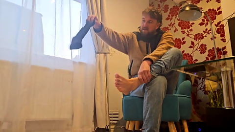 Sweaty Boot and Feet Worship After a Hards Day Work