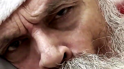 Grandpa Santa Bear Worships Cock