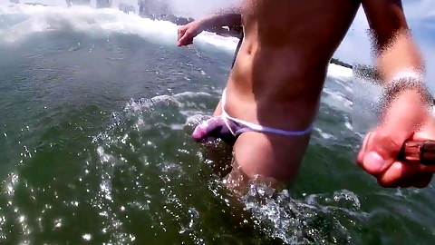 I Have a Sexy Cock and I Think People Must Know so I Wear a See Through Thong in a Public Beach