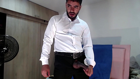 Daddy Masturbates and Cums After Coming Home From the Office