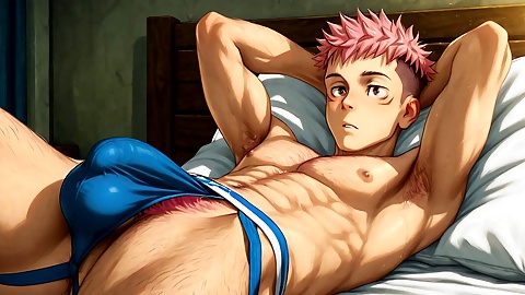 Yuuji x Gojo yaoi photo collection featuring twunk Yaoifemboy