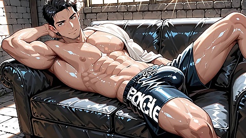 Super sexy oiled muscle hunks on display