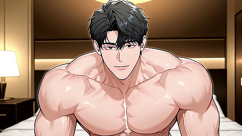 Anime gay porn cartoon, gay hentai daddy, rimjob animation