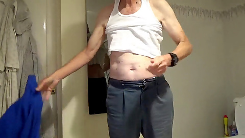 Bigears strips down in the shower for a steamy solo session