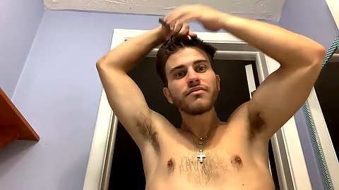 Inexperienced, unshaved, webcam