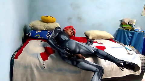 Joselynne in tight cosplay with tall heels shows off her big ass in this third part