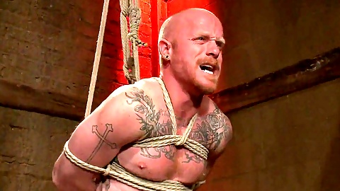 Intense scene of passion and dominance with red-haired Spencer Reed and Brock Rustin