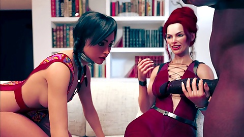 Cute femboy Asura gets sucked off in an interracial bareback scene