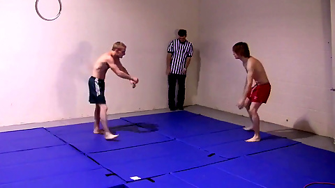 Undress wrestling with Joe Du Kmer and his buddies in a bondage showdown