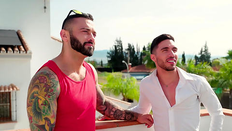 RAGING STALLION - Rooftop Blowjob to Bedroom Bareback - Luciano's Ultimate Property Pitch