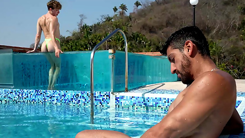 FALCON STUDIOS - Danny Fantasy Barebacked by Hunk Alessandro in Glass Elevator