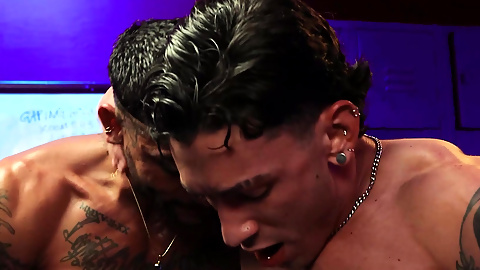 FISTING INFERNO - Electro-Shocked Hole Gets Bareback Pounded in the Locker Room