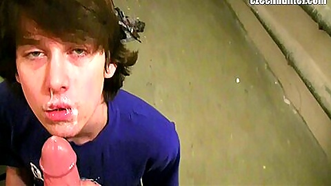 A Sleazy 18yo teen 18+ With Chaotic Hairstyle Sucks Off