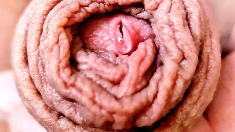 Close-up precum and cum horny uncut guy playing with long foreskin cumshot