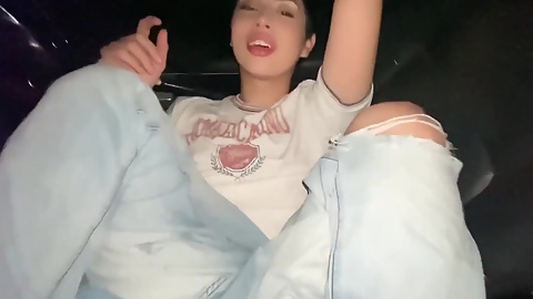 Cruising Fucking Bareback with a Stranger in a Parking Lot and He Cums Inside My Ass Creampie