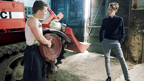 Staxus:: Hung Twink Gets a Fireman's Lift Onto Hunky Pal's Hose!