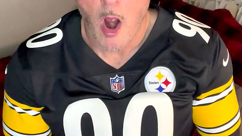 Football Fan Daddy Jacking Off with Cumshot