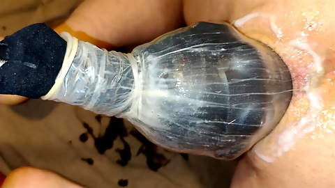 huge dildo doggy  anal stretch POV