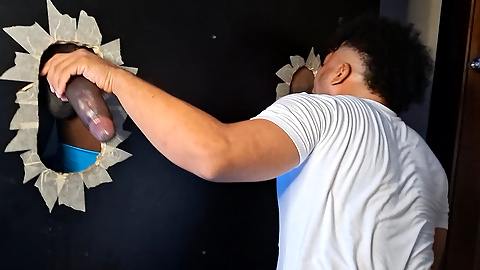 Giving ass to two brunette dicks