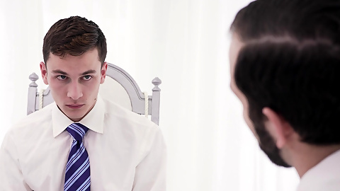 MasonicBoys - Bound virgin twinks cock milked by DILF Tucker Barret