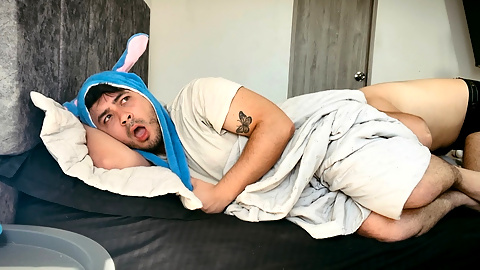 I confuse my stepson with my wife and I accidentally fuck him having hard sex all night long