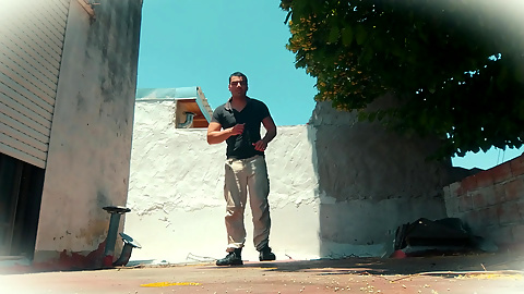 Salsa Dancer - ass close up and naked dancing - Outdoor masturbation on sunny day - Big Cock shaking his pelvis,